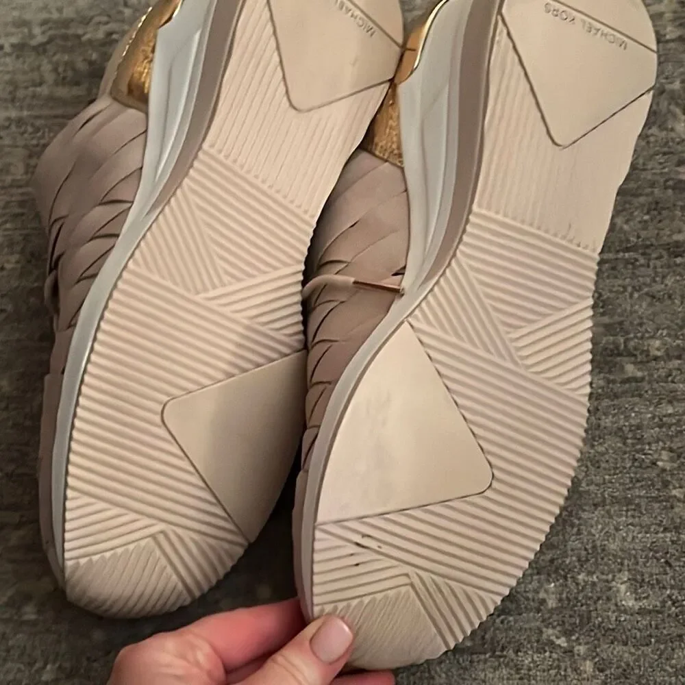 Michael Kors Cydney Metallic Webbed Sneaker size  9.5